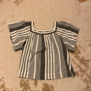 Lou & Grey grey striped, flutter sleeve top. XS